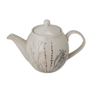Theepot aardewerk nature Bea van Bloomingville, schuin bekeken met vorm en afwerking zichtbaar