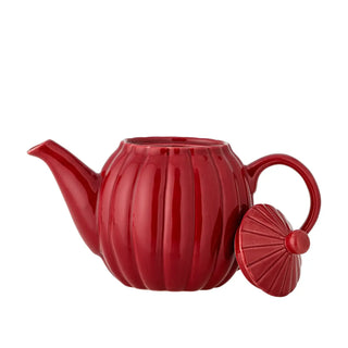 Theepot aardewerk rood Latina 1L van Bloomingville, aan de achterzijde met afwerking zichtbaar