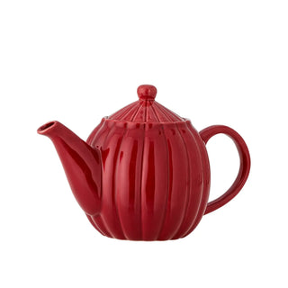 Theepot aardewerk rood Latina 1L van Bloomingville, van bovenaf met vorm en indeling zichtbaar