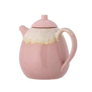 Theepot aardewerk rose Louisa 1,2L van Bloomingville, van bovenaf met vorm en indeling zichtbaar