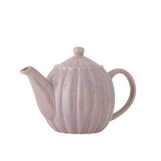 Theepot aardewerk roze Latina van Bloomingville, van bovenaf met vorm en indeling zichtbaar