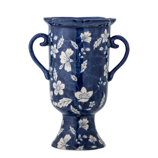 Vaas aardewerk blauw Amara Ø12×21 cm van Bloomingville, duidelijk als hoofdfoto afgebeeld