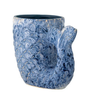 Vaas aardewerk blauw Ariella 15cm van Bloomingville, vanuit een aanvullend productaanzicht