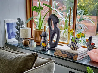 Vaas aardewerk blauw Bashir 12 cm van Bloomingville, in een gestileerde detailopstelling