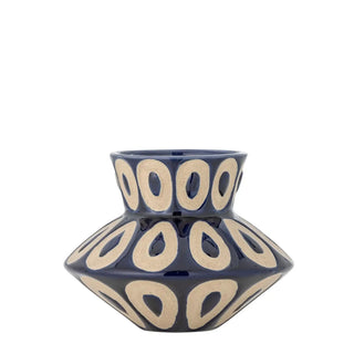 Vaas aardewerk blauw Bashir 12 cm van Bloomingville, duidelijk als hoofdfoto afgebeeld