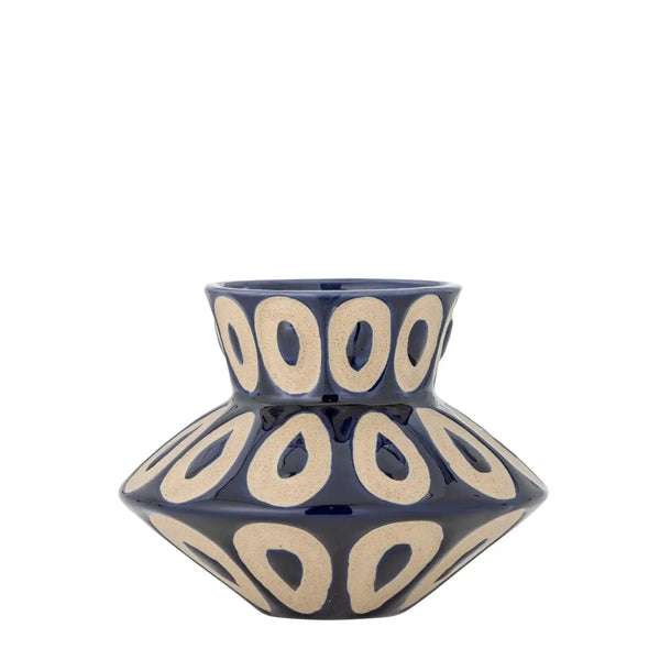 Vaas aardewerk blauw Bashir 12 cm van Bloomingville, duidelijk als hoofdfoto afgebeeld