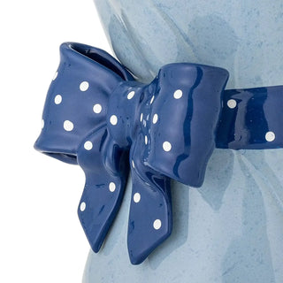 Vaas aardewerk blauw Belivia 28cm van Bloomingville, aan de achterzijde met afwerking zichtbaar