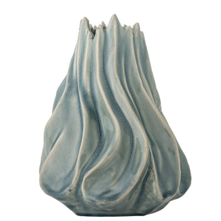 Vaas aardewerk blauw Dilara Ø17×18 cm van Bloomingville, vanuit een aanvullend productaanzicht