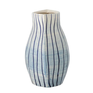 Vaas aardewerk blauw Esra van Bloomingville, vanuit een aanvullend productaanzicht