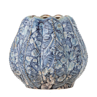 Vaas aardewerk blauw Hetty 20cm van Bloomingville, vanuit een aanvullend productaanzicht