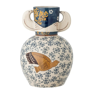 Vaas aardewerk blauw Hezha van Bloomingville, duidelijk als hoofdfoto afgebeeld