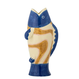 Vaas aardewerk blauw Irving 22cm van Bloomingville, duidelijk als hoofdfoto afgebeeld