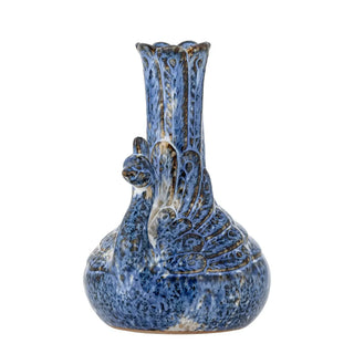 Vaas aardewerk blauw Kali 16cm van Bloomingville, vanuit een aanvullend productaanzicht