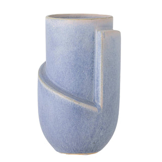Vaas aardewerk blauw Norbert 18cm van Bloomingville, vanuit een aanvullend productaanzicht