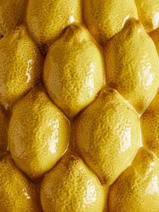 Vaas aardewerk geel Limone 22cm van Bloomingville, in een gestileerde productopstelling