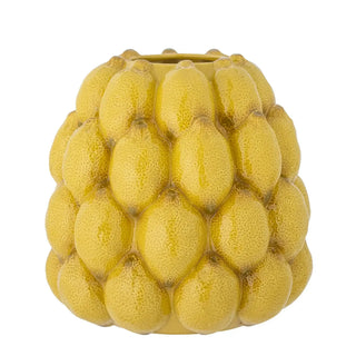 Vaas aardewerk geel Limone 22cm van Bloomingville, duidelijk als hoofdfoto afgebeeld
