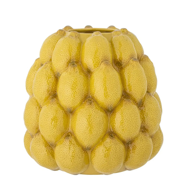 Vaas aardewerk geel Limone 22cm van Bloomingville, duidelijk als hoofdfoto afgebeeld