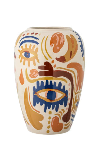 Vaas aardewerk oranje Horus 32cm van Bloomingville, aan de achterzijde met afwerking zichtbaar