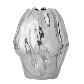 Vaas aardewerk zilver Bobby 29cm van Bloomingville, vanuit een aanvullend productaanzicht