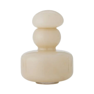 Vaas glas beige Cynthia 21cm van Bloomingville, van bovenaf met vorm en indeling zichtbaar