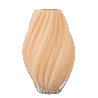 Vaas glas beige Kanji 30cm van Bloomingville, aan de achterzijde met afwerking zichtbaar