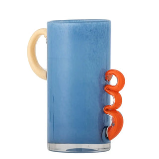 Vaas glas blauw Carlie 25cm van Bloomingville, vanuit een aanvullend productaanzicht