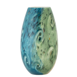 Vaas glas blauw kalian 30cm van Bloomingville, vanuit een aanvullend productaanzicht