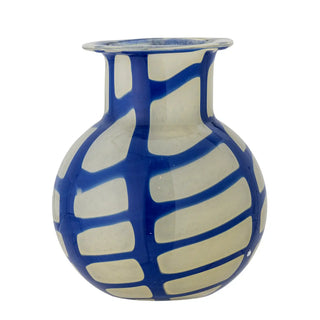 Vaas glas blauw Kiran 19cm van Bloomingville, duidelijk als hoofdfoto afgebeeld