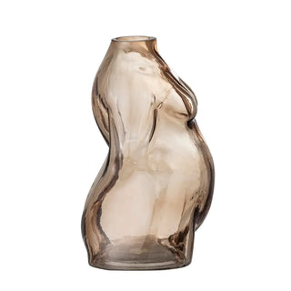 Vaas glas bruin Evie 19cm van Bloomingville, duidelijk als hoofdfoto afgebeeld