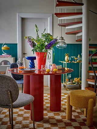 Vaas glas oranje Janine 30cm van Bloomingville, aan de achterzijde met afwerking zichtbaar