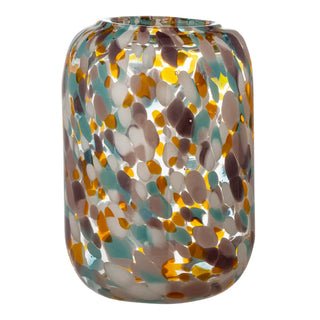 Vaas glas oranje Vidia 18cm van Bloomingville, toegepast in een sfeervolle interieursetting