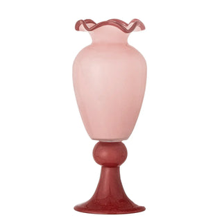 Vaas glas roos Frills 34cm van Bloomingville, duidelijk als hoofdfoto afgebeeld