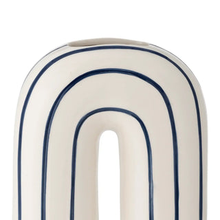 Vaas keramiek blauw Mae 32cm van Bloomingville, aan de achterzijde met afwerking zichtbaar