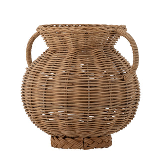 Vaas naturel rotan afwerking Uni Ø25×26 cm van Bloomingville, duidelijk als hoofdfoto afgebeeld