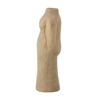 Vaas terracotta bruin Lulu 19cm van Bloomingville, schuin bekeken met vorm en afwerking zichtbaar