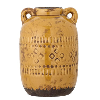 Vaas terracotta geel Rijad 25cm van Bloomingville, duidelijk als hoofdfoto afgebeeld