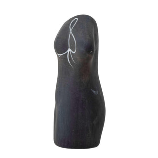 Vaas terracotta zwart Lulu 16cm van Bloomingville, schuin bekeken met vorm en afwerking zichtbaar