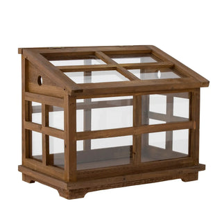 Vitrine dennenhout bruin Marti 25x40cm van Bloomingville, van bovenaf met vorm en indeling zichtbaar