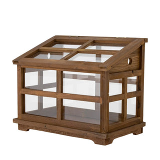 Vitrine dennenhout bruin Marti 25x40cm van Bloomingville, met stof en structuur van dichtbij zichtbaar