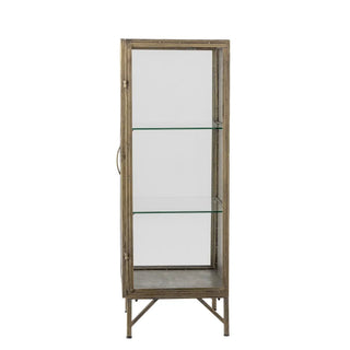 Vitrinekast metaal messing Saone 110cm van Bloomingville, aan de achterzijde met constructie zichtbaar