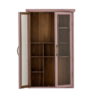 Vitrinekast vurenhout roze Hazem 50x80cm van Bloomingville, van dichtbij met materiaal en afwerking zichtbaar