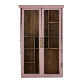 Vitrinekast vurenhout roze Hazem 50x80cm van Bloomingville, toegepast in een stijlvolle woonkamer