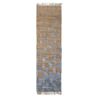 Vloerkleed jute blauw Vikka 75x245cm van Bloomingville, duidelijk als hoofdfoto afgebeeld