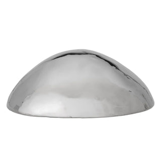 Wanddecoratie aardewerk zilver Bobby 21cm van Bloomingville, schuin bekeken met vorm en afwerking zichtbaar