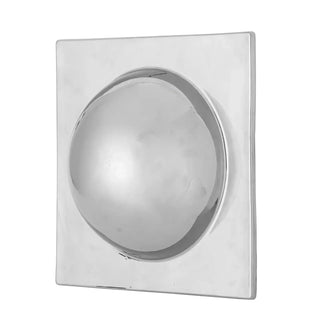 Wanddecoratie aardewerk zilver Cesta 31cm van Bloomingville, schuin bekeken met vorm en afwerking zichtbaar
