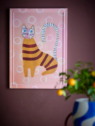 Wanddecoratie hout roze Missy 40x56cm van Bloomingville, toegepast in een sfeervolle interieursetting