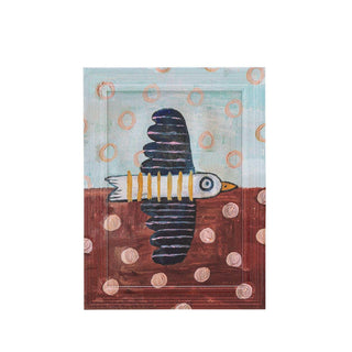 Wanddecoratie vurenhout blauw brett birdy 22x30cm van Bloomingville, duidelijk als hoofdfoto afgebeeld