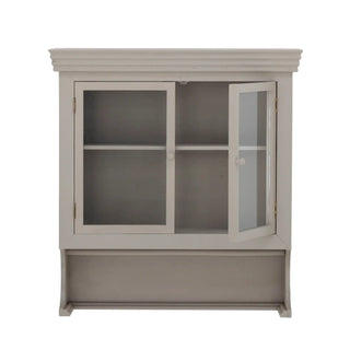 Wandkast vurenhout grijs Pilu 65cm van Bloomingville, van dichtbij met materiaal en afwerking zichtbaar