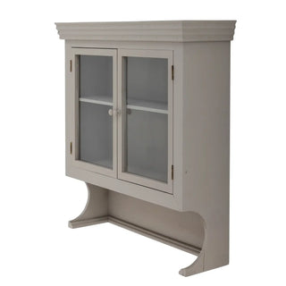 Wandkast vurenhout grijs Pilu 65cm van Bloomingville, van opzij met verhoudingen en constructie zichtbaar