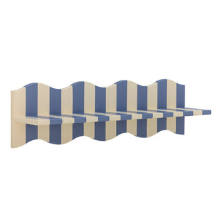 Wandplank blauw beige Bubbi 80 cm van Bloomingville, schuin bekeken met vorm en afwerking zichtbaar